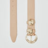Shell Leather Belt - Beige | Leather Twist - Image 2