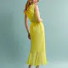 Amaya Button Sleeveless Dress Yellow | Ananke - Image 2