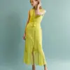 Amaya Button Sleeveless Dress Yellow | Ananke - Image 3