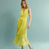 Amaya Button Sleeveless Dress Yellow | Ananke - Image 5