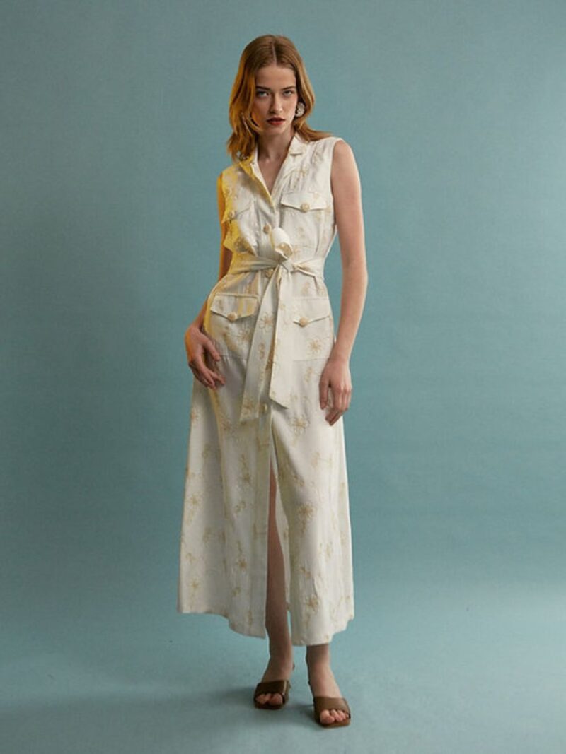 Grace-embroidered-sleeveless-ecru-dress, ananke