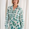 Emerald Floral Linen Skirt Green | Ciel Concept - Image 2
