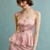 Satin Button Printed Logo Top Pink | Ananke - Image 3