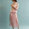 Satin Printed Logo Skirt Pink | Ananke - Image 2