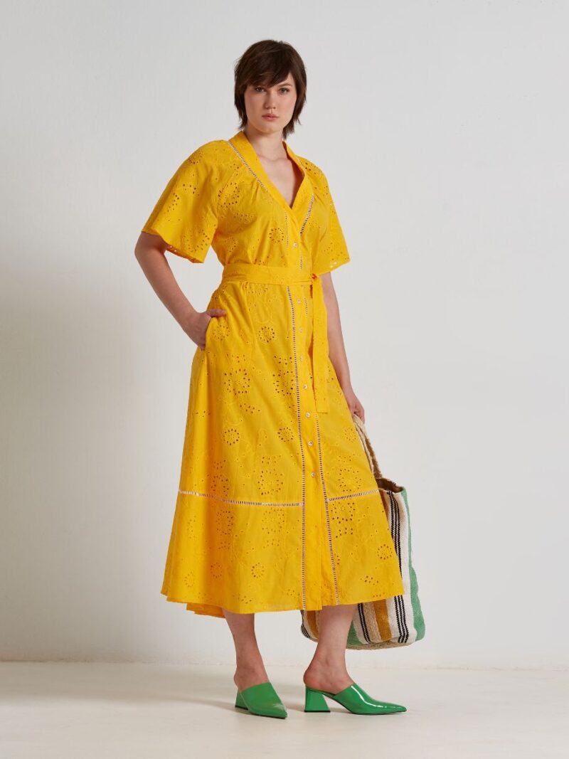 Broderie-anglaise-cotton-long-shirtdress-yellow-MAT-FASHION