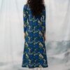 Keyhole Midi Dress Flowers Blue | We Are Design - Image 3