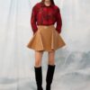 Long-Sleeve Chifon Shirt Flowers Red | We Are Design