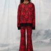 Oversized Printed Sweater Flowers Red | We Are Design