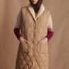 Jacket Sleeveless with Fur Double Face Beige | Marina V Paris