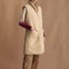 Jacket Sleeveless with Fur Double Face Beige | Marina V Paris - Image 2
