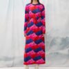 STRAIGHT-LINE-MAXI-DRESS-MOUNTAINS-RED WE ARE DESIGN
