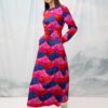 Straight Line Maxi Dress Mountains Red | We Are Design - Image 4
