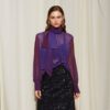 Violet Printed Gradient Purple Top | Ananke