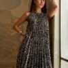 Mini Pleated Dress Patterned | Teem