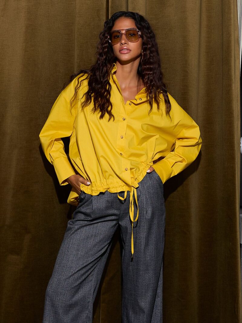 poplin shirt yellow oversized