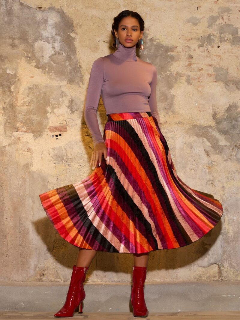 pleated midi skirt teem