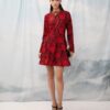 FLARED MINI DRESS FLOWERS RED | WE ARE DESIGN