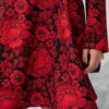 Flared Mini Dress Flowers Red | We Are Design - Image 5