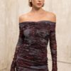 Dahlias Mesh Mini Printed Dress | Ciel Concept