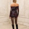 Dahlias Mesh Mini Printed Dress | Ciel Concept - Image 2