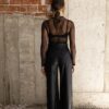 Eco Leather Crop Pants With Belt Black | Zografos - Image 4