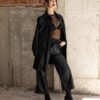 Oversized Faux Leather Jacket/Dress Black | Zografos
