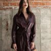 Oversized Faux Leather Jacket/Dress Bordeaux | Zografos - Image 5