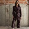 Oversized Faux Leather Jacket/Dress Bordeuax | Zografos