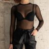 Eco Leather Crop Pants With Belt Black | Zografos - Image 2