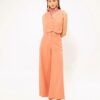 Wide Leg Denim Pants Peach | We Are Design