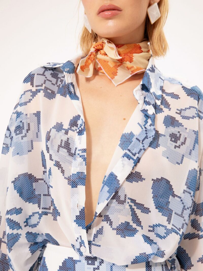 Long-Sleeve Chiffon Shirt Kentima Blue | We Are Design - Image 3
