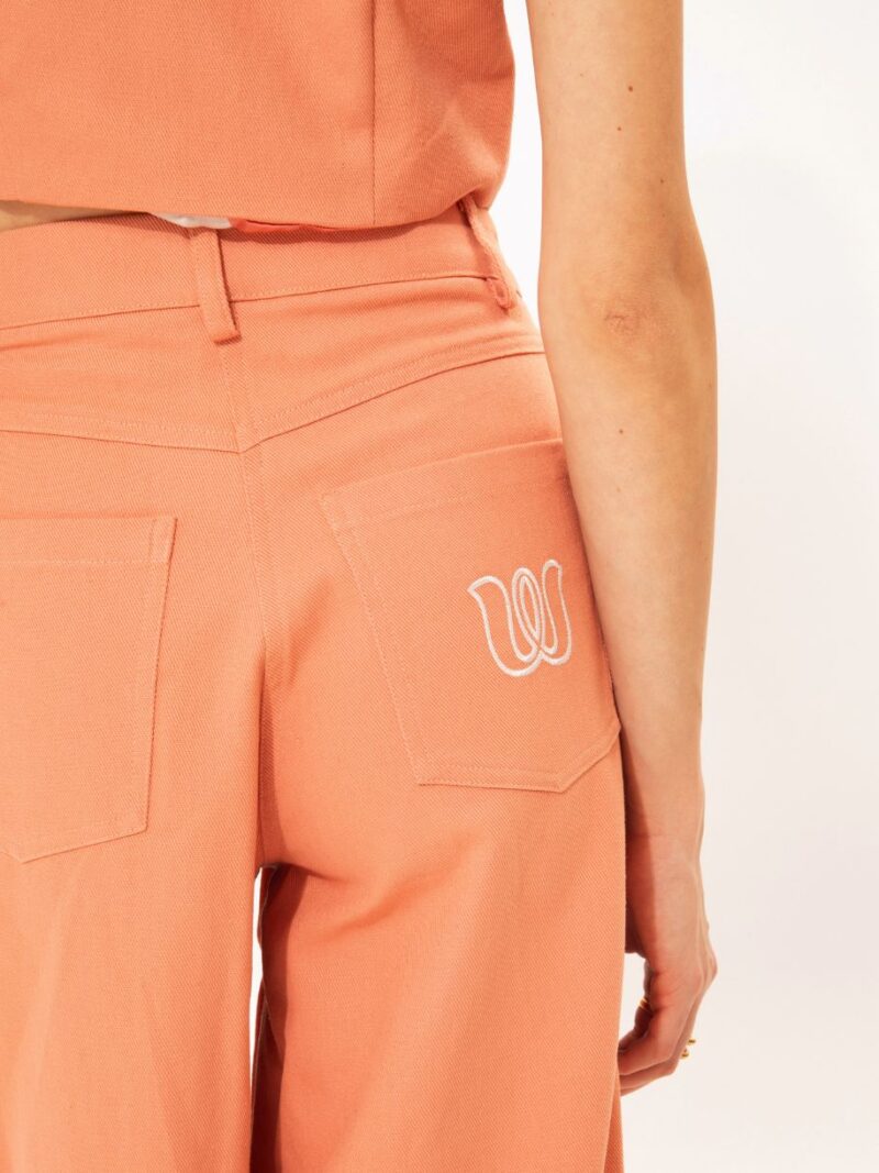 Wide Leg Denim Pants Peach | We Are Design