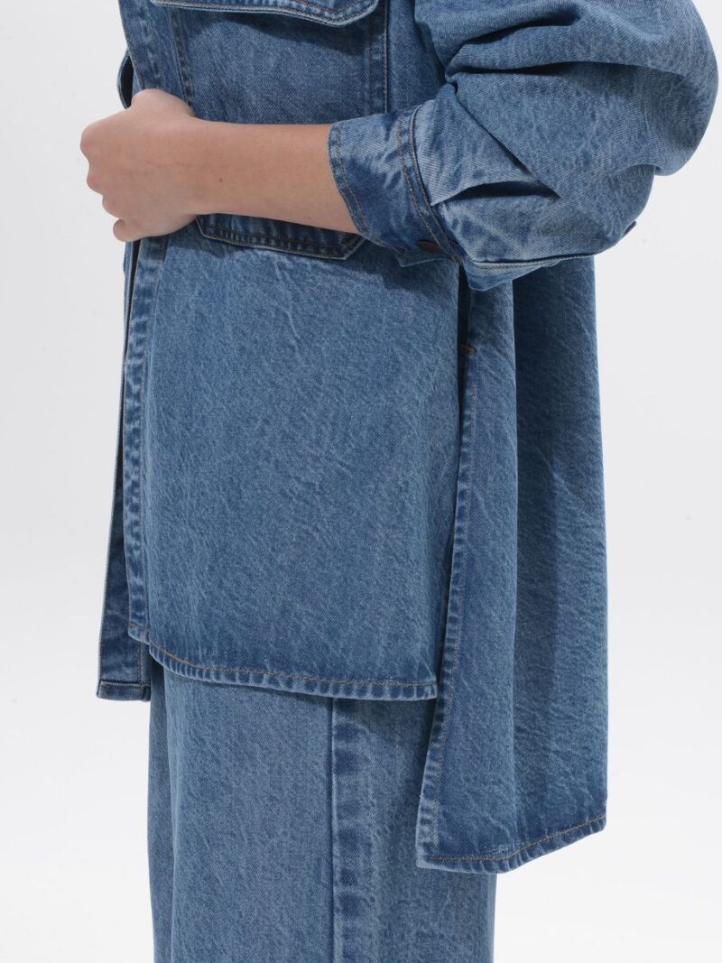 Veronica Mid Blue Tencel Jacket | Sac & Co