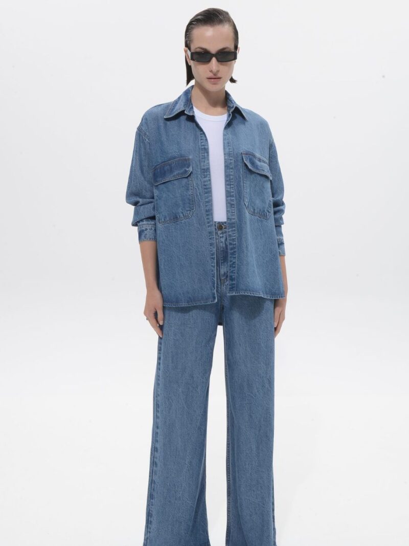 Veronica Mid Blue Tencel Jacket | Sac & Co