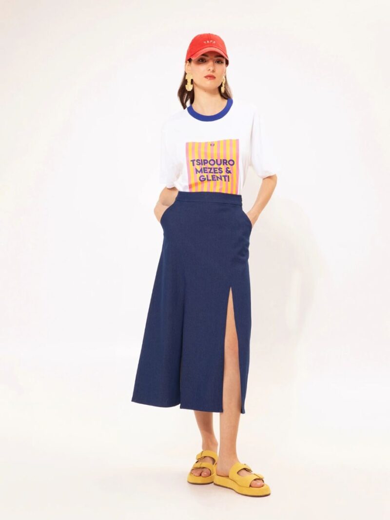 Straight-Line Midi Skirt Denim Blue | We Are Design - Image 4