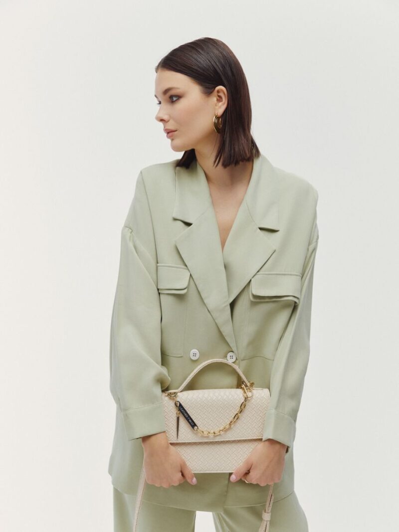 Jackie Crossbody Bag Ecru | Leather Twist - Image 2