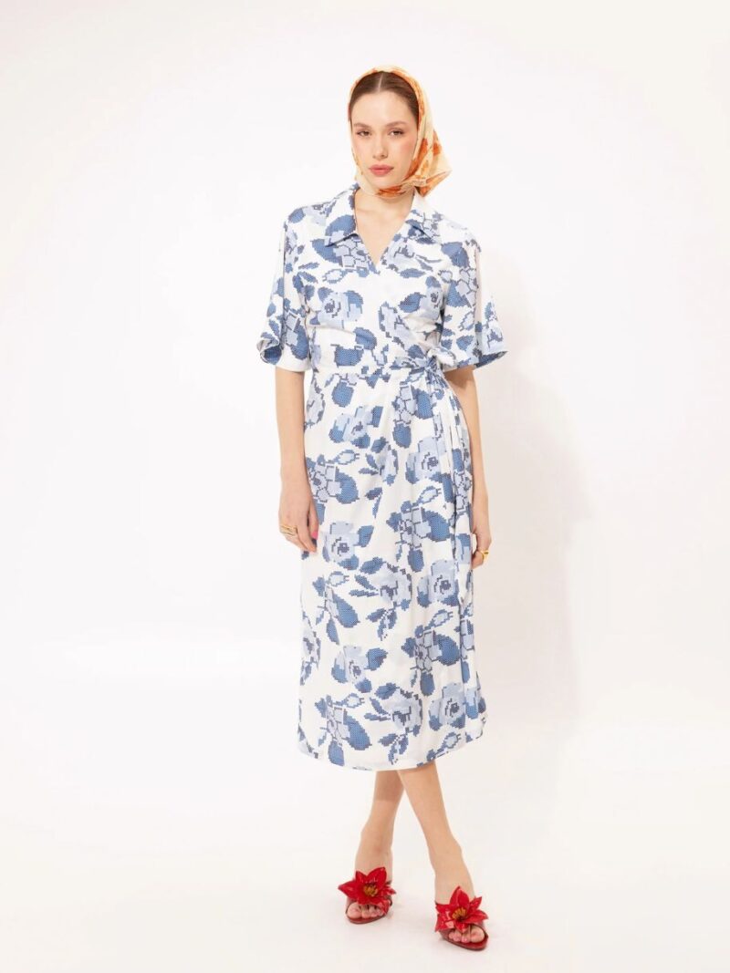 Wrap Midi Dress Kentima Blue | We Are Design