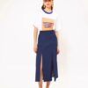 Straight-line Midi Skirt Denim Blue | We Are Design