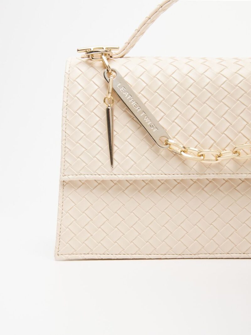 Jackie Crossbody Bag Ecru | Leather Twist - Image 5