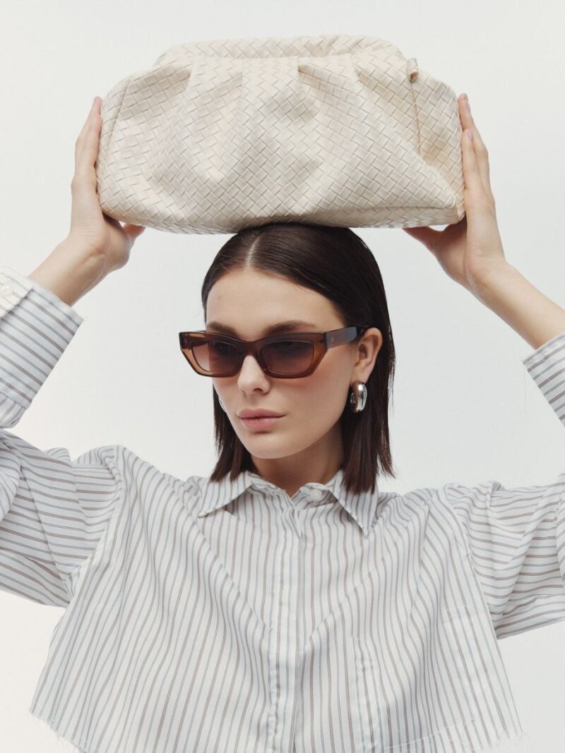 Dimi Textured Clutch Ecru | Leather Twist