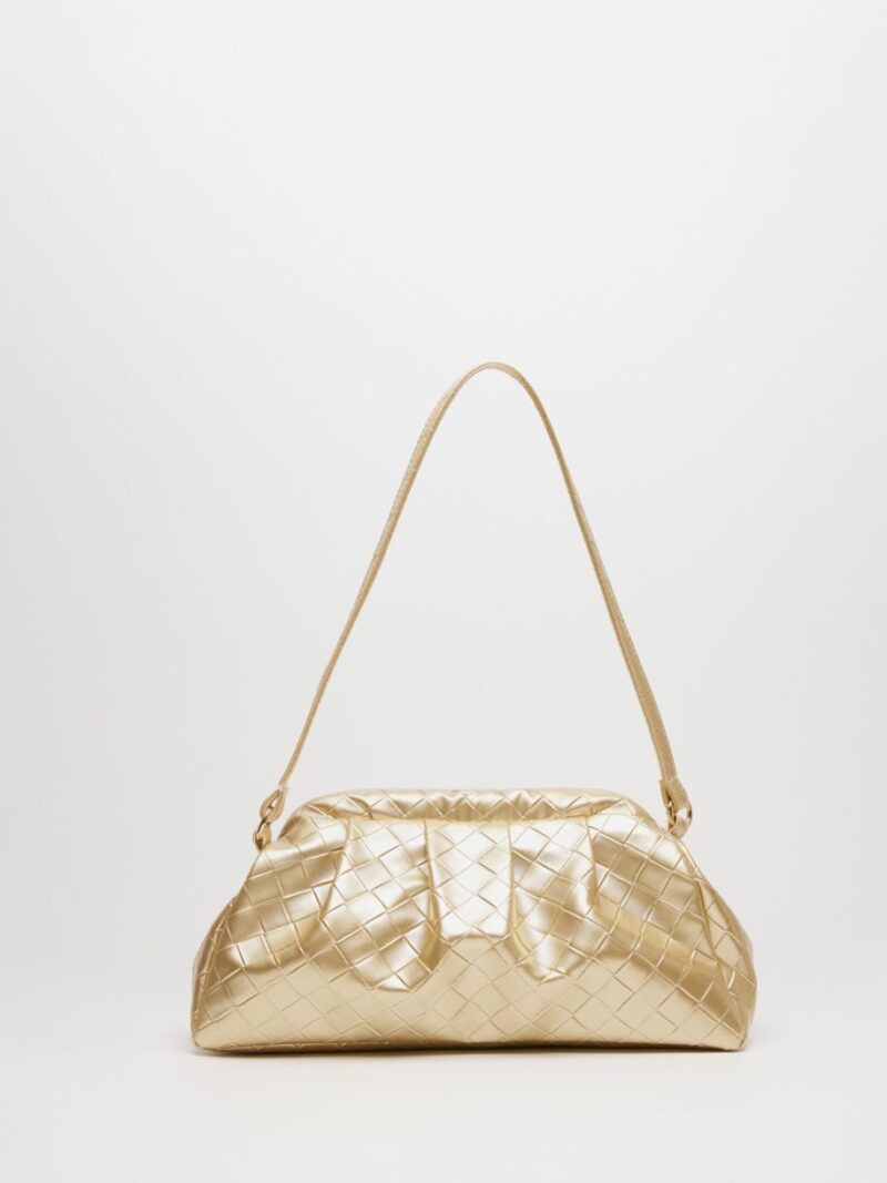 Dimi Textured Clutch Gold | Leather Twist