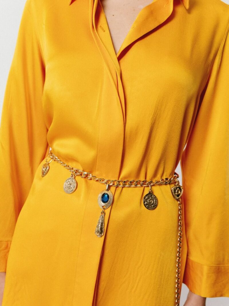 Dominica Chain Belt Gold | Leather Twist