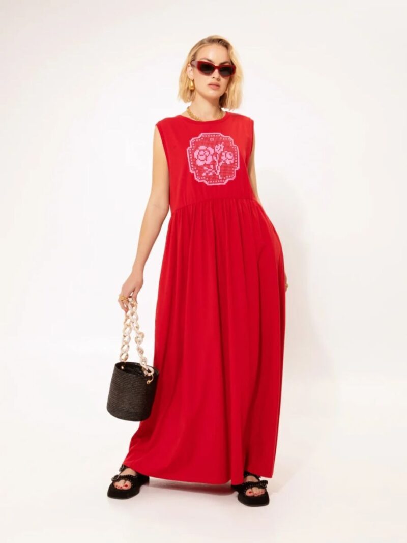 Sleeveless Cotton Dress Kentima Red | We Are Design - Image 2