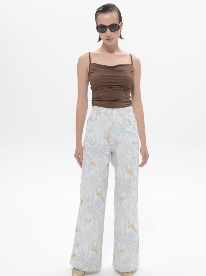 Cairo Printed Denim Pants | Sac & Co