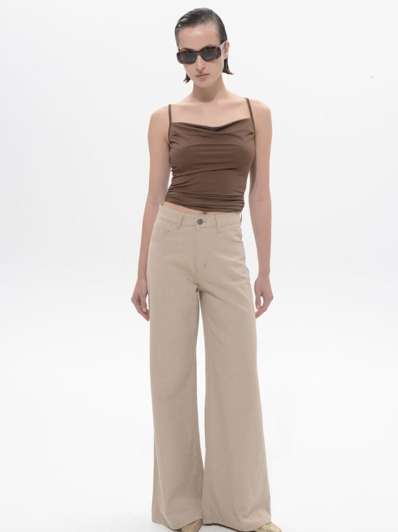 Belen Sand Wide Leg Denim | Sac & Co