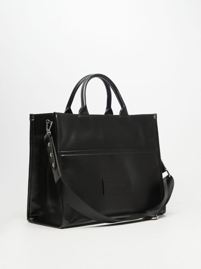 Abby Shopper Bag Black | Leather Twist
