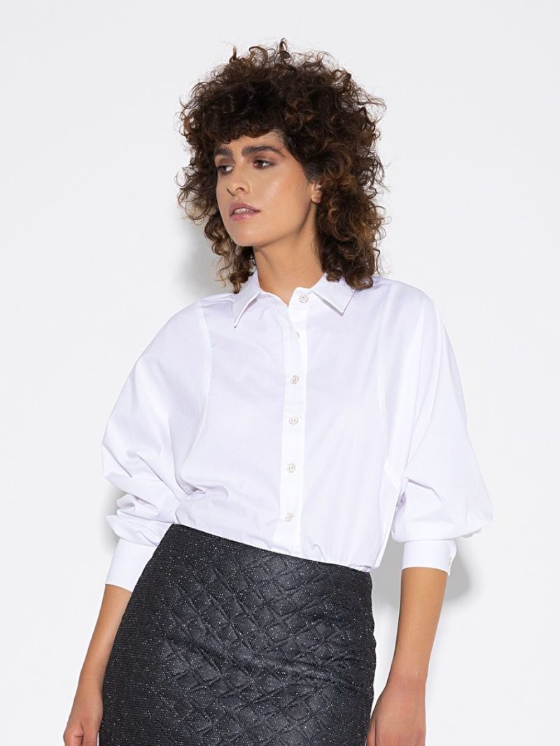 Cropped Poplin Shirt | White | Teem