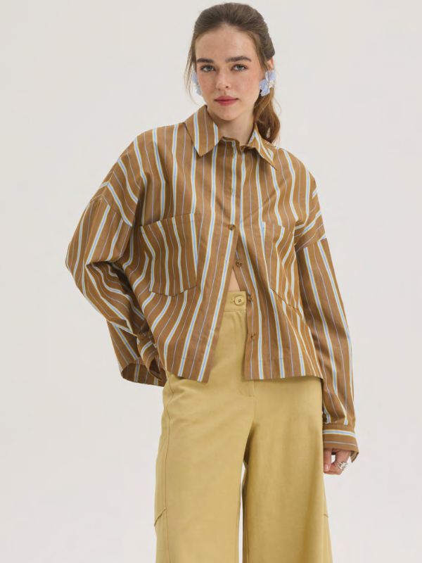 Oversized Poplin Shirt | Brown | Innocent