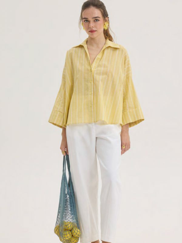 Oversized Poplin Shirt | Yellow | Innocent