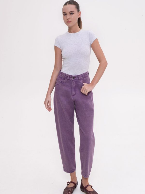 Lima Slouchy Denim | Purple | Sac & Co Jeans